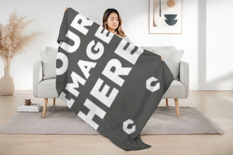 Dark Gray Blanket Mockup Template