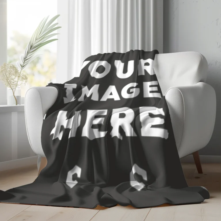 Dark Gray Blanket Mockup Template