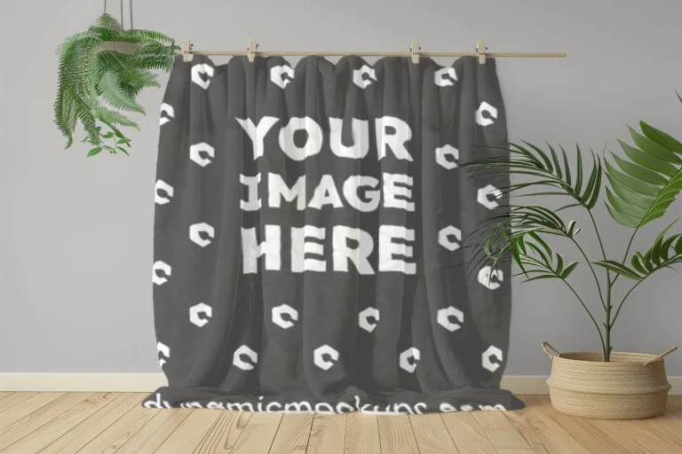 Dark Gray Blanket Mockup Template
