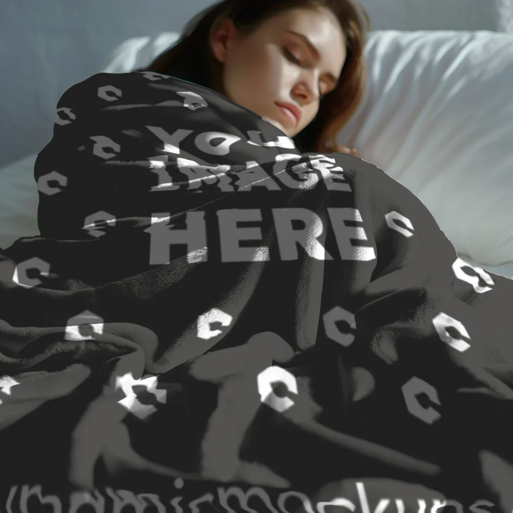 Dark Gray Blanket Mockup Template