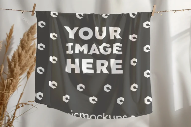 Dark Gray Blanket Mockup Template