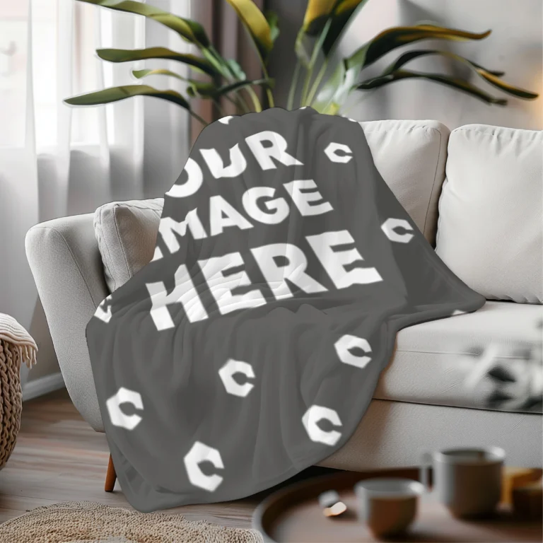 Dark Gray Blanket Mockup Template