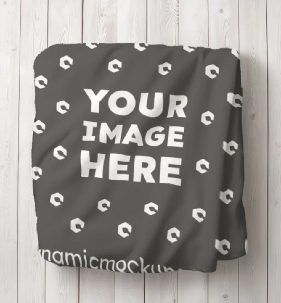Dark Gray Blanket Mockup Template