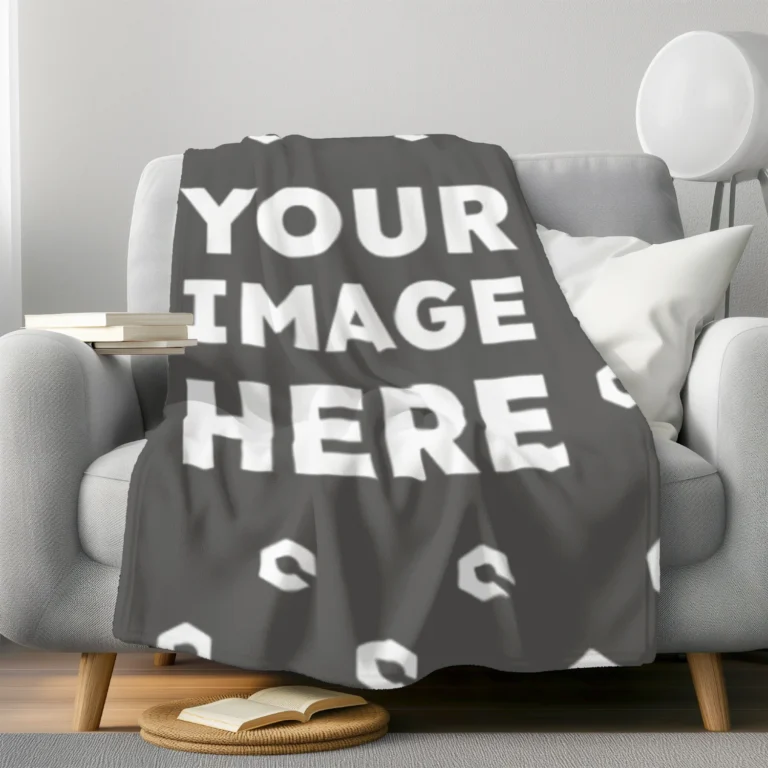 Dark Gray Blanket Mockup Template