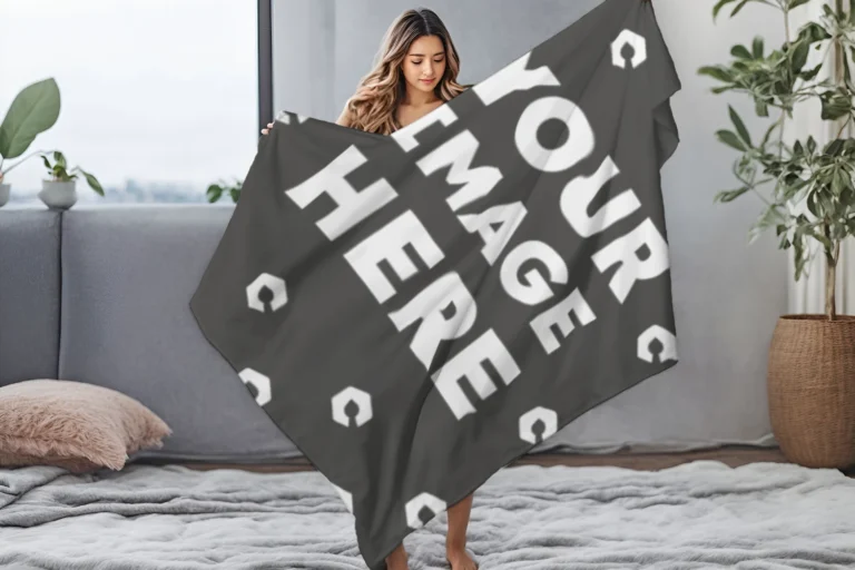 Dark Gray Blanket Mockup Template