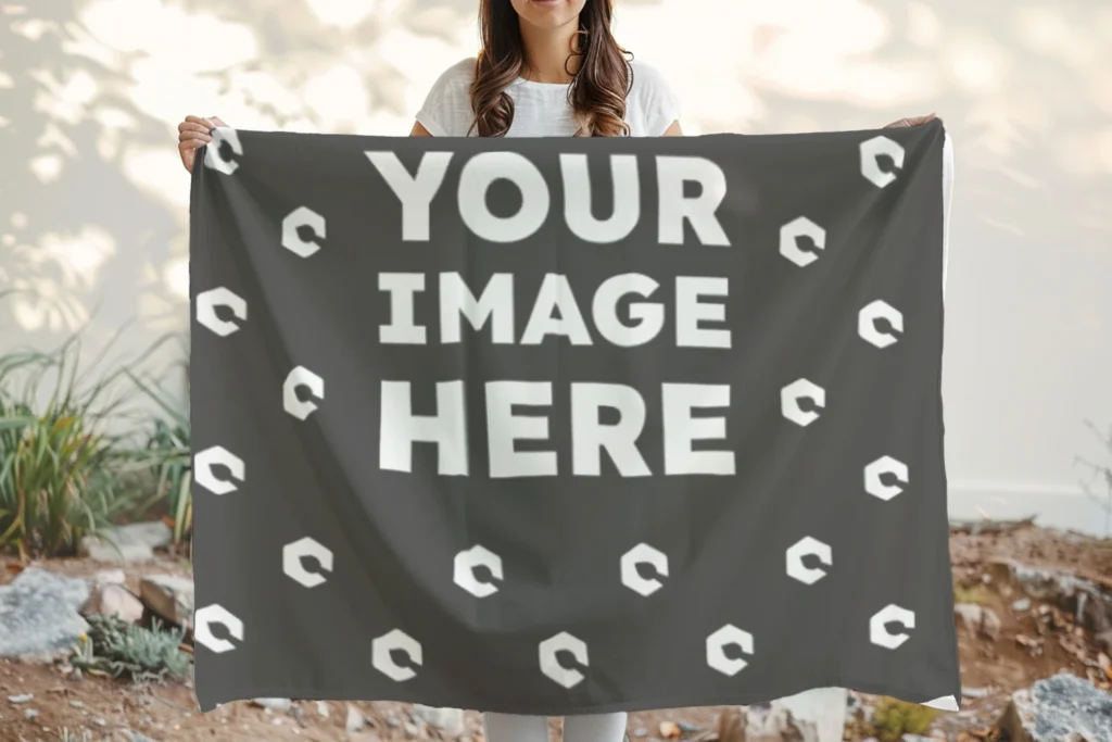 Dark Gray Blanket Mockup Template