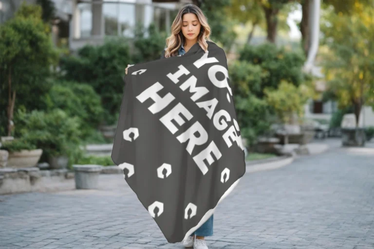 Dark Gray Blanket Mockup Template