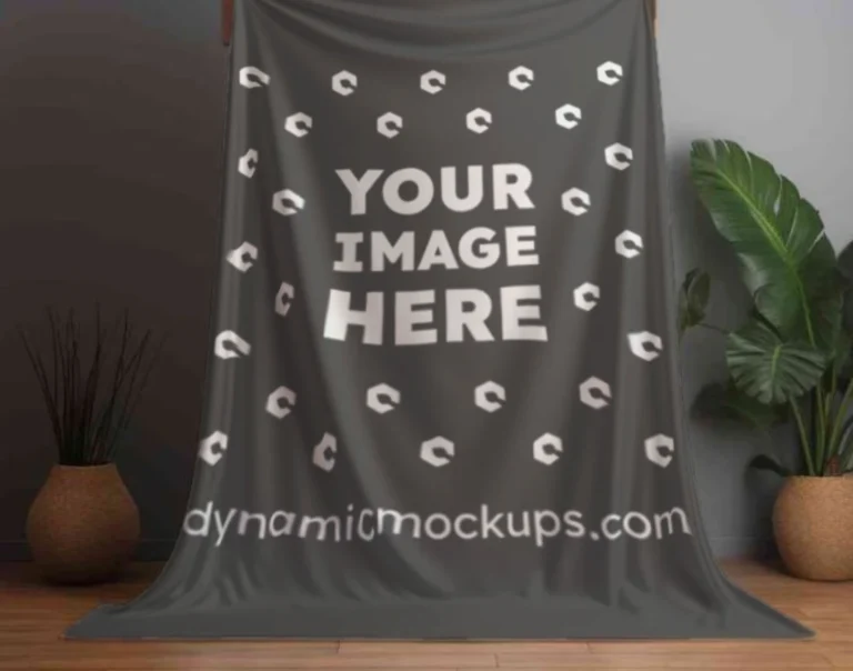 Dark Gray Blanket Mockup Template