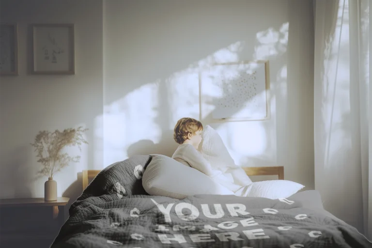 Dark Gray Blanket Mockup Template