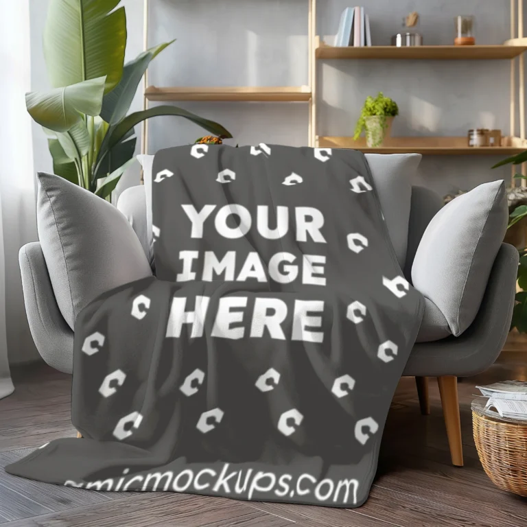 Dark Gray Blanket Mockup Template