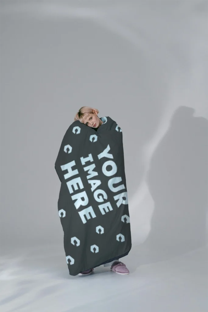 Dark Gray Blanket Mockup Template