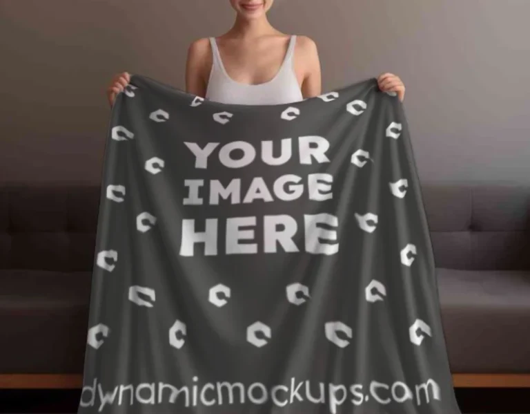 Dark Gray Blanket Mockup Template