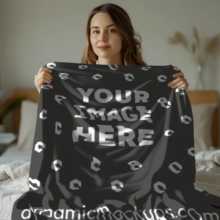 Dark Gray Blanket Mockup Template