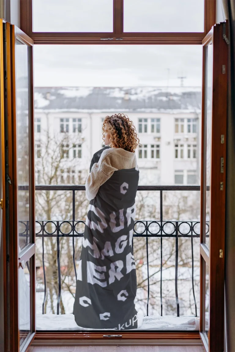Dark Gray Blanket Mockup Template