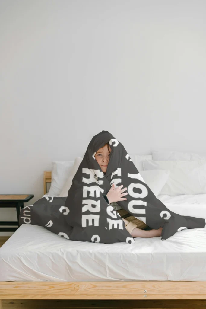 Dark Gray Blanket Mockup Template