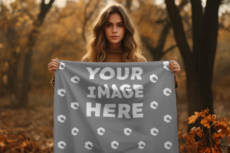 Gray Blanket Mockup Template