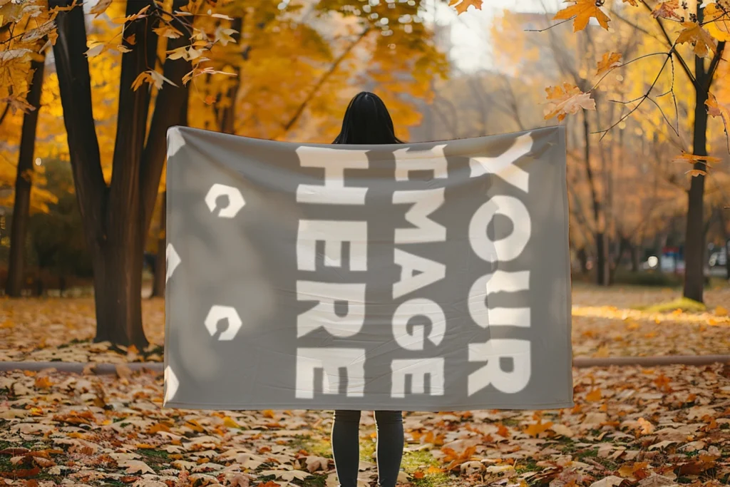 Gray Blanket Mockup Template