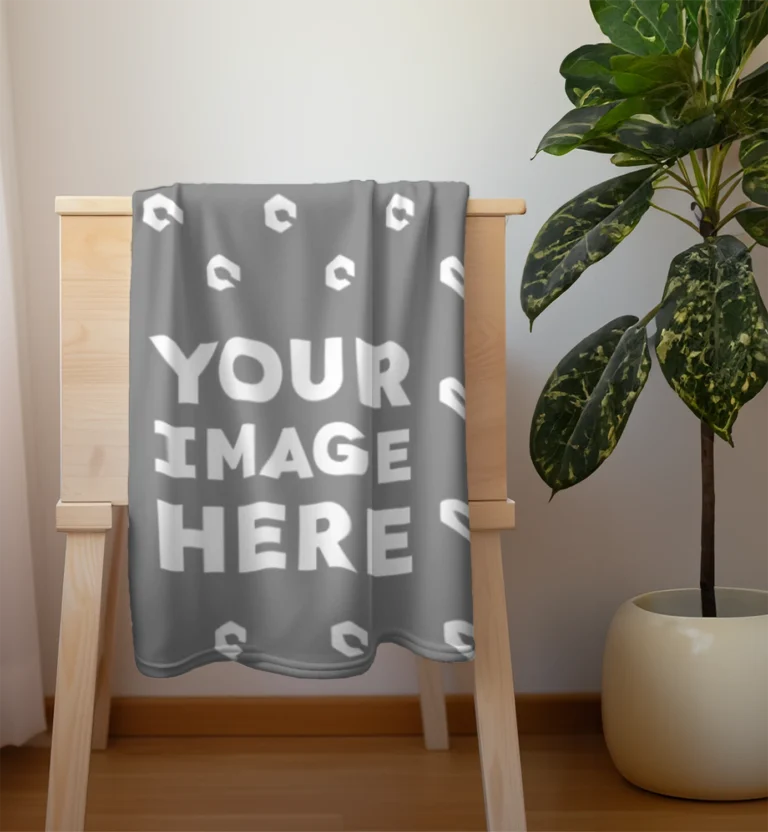 Gray Blanket Mockup Template