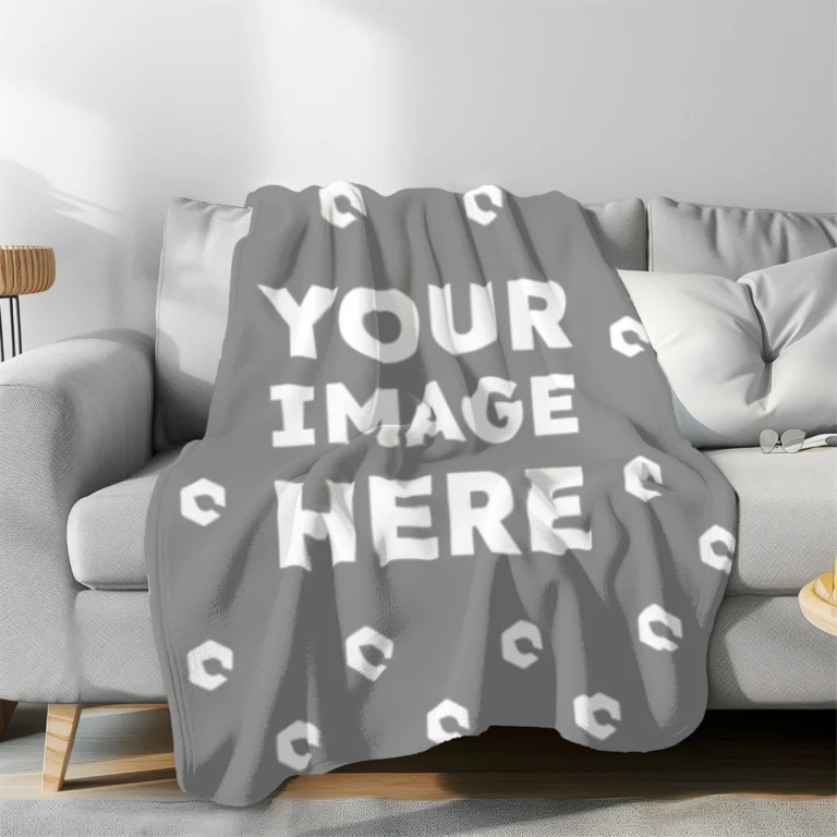 Gray Blanket Mockup Template