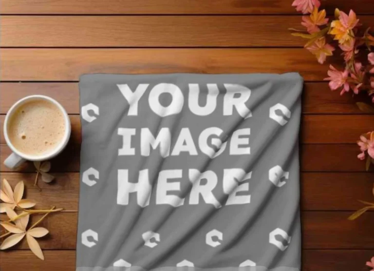 Gray Blanket Mockup Template