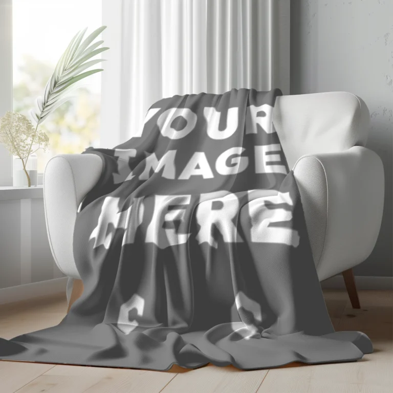 Gray Blanket Mockup Template