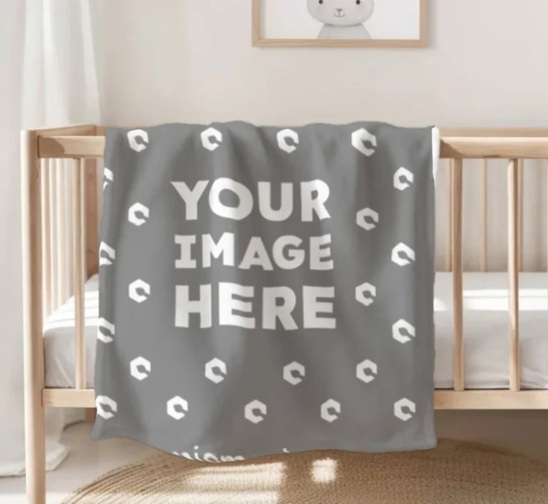 Gray Blanket Mockup Template