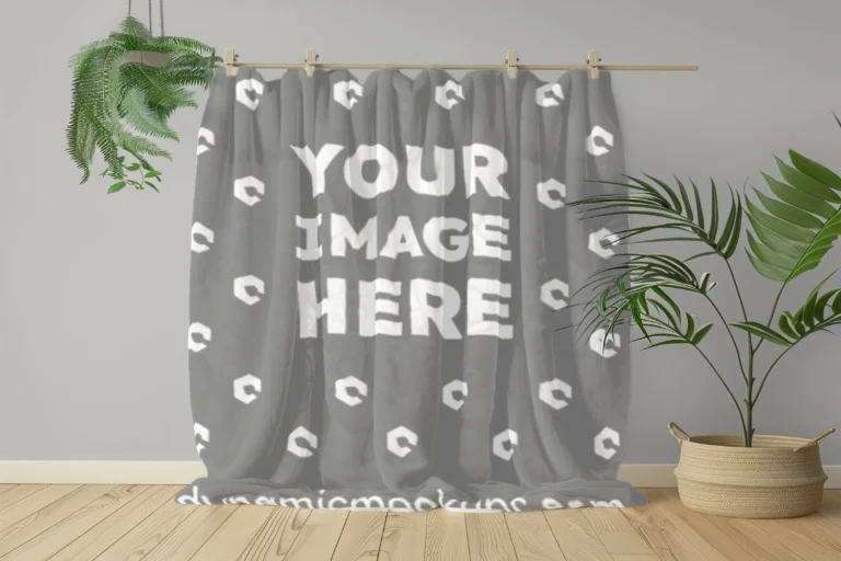 Gray Blanket Mockup Template
