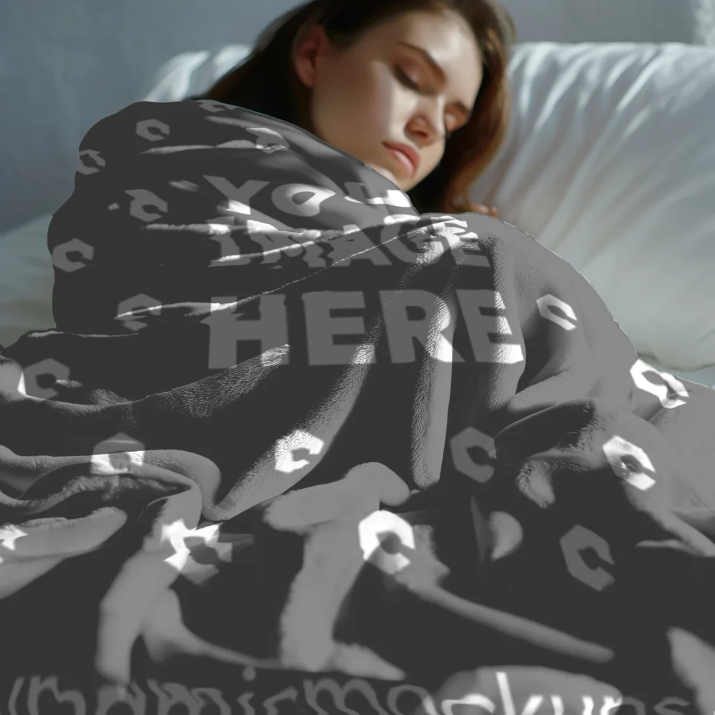 Gray Blanket Mockup Template