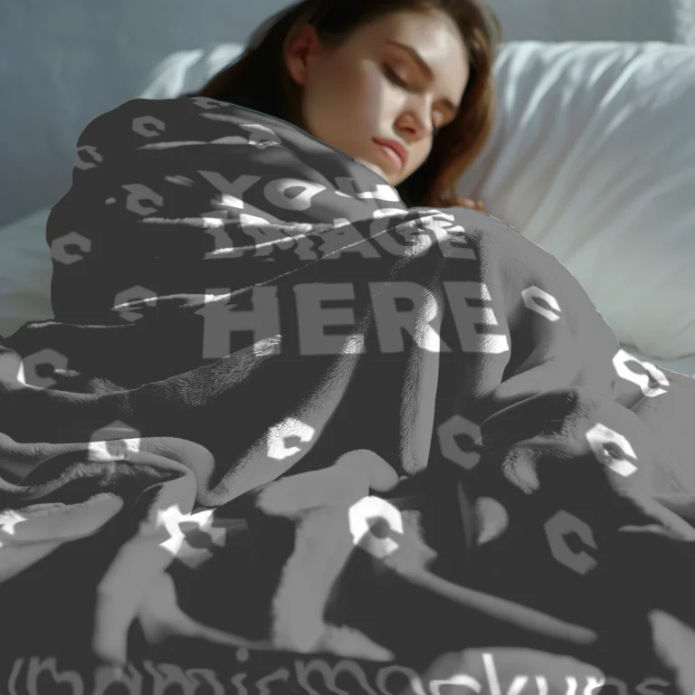 Gray Blanket Mockup Template