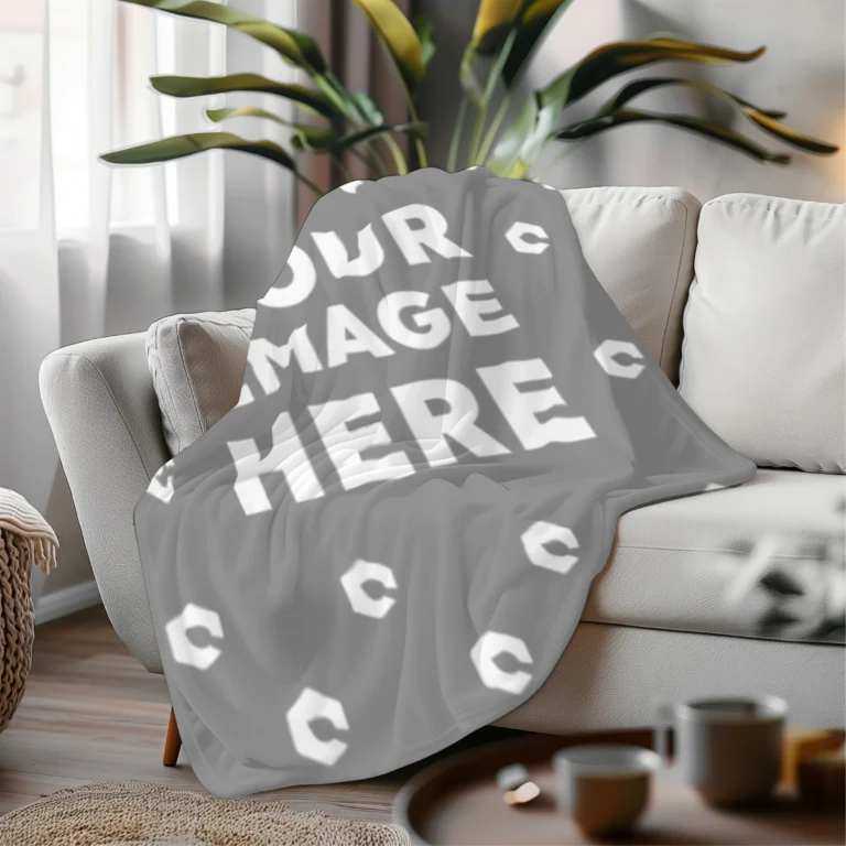 Gray Blanket Mockup Template