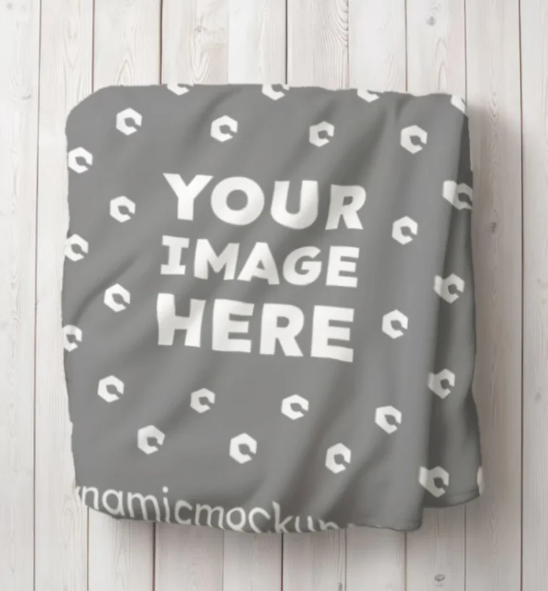 Gray Blanket Mockup Template