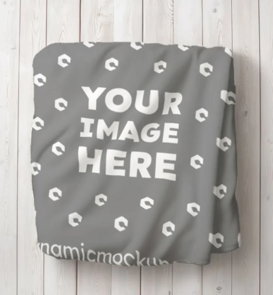 Gray Blanket Mockup Template