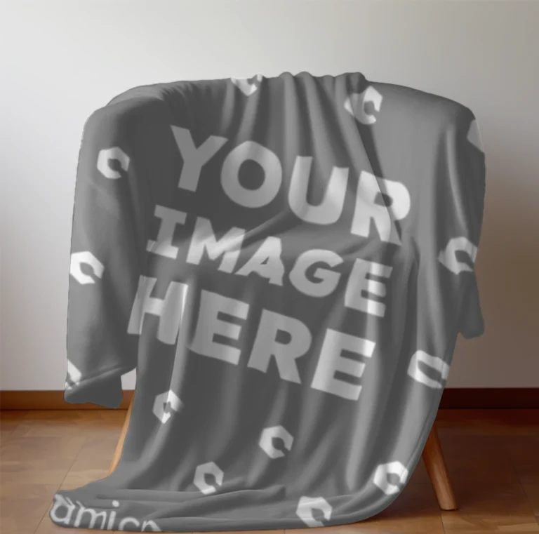 Gray Blanket Mockup Template