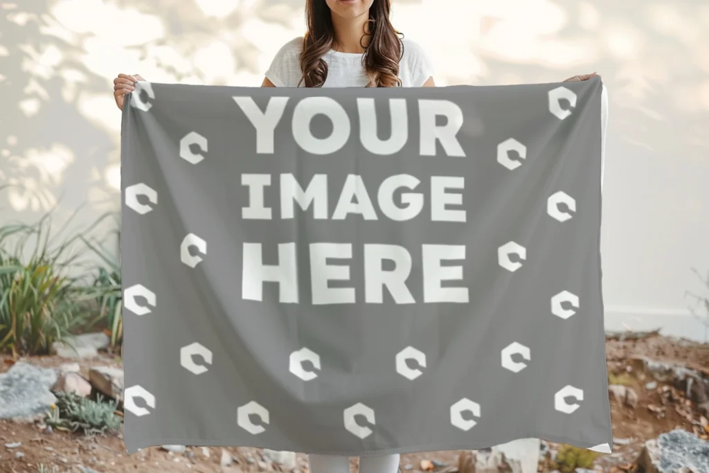 Gray Blanket Mockup Template
