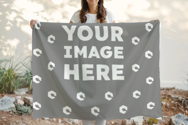 Gray Blanket Mockup Template