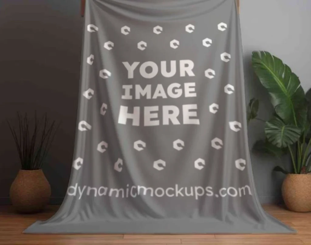 Gray Blanket Mockup Template