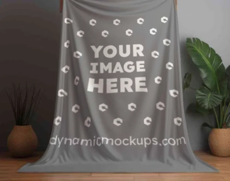 Gray Blanket Mockup Template