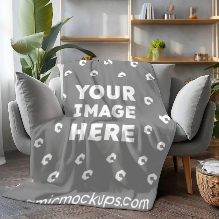 Gray Blanket Mockup Template