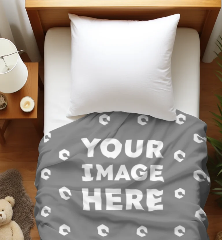 Gray Blanket Mockup Template