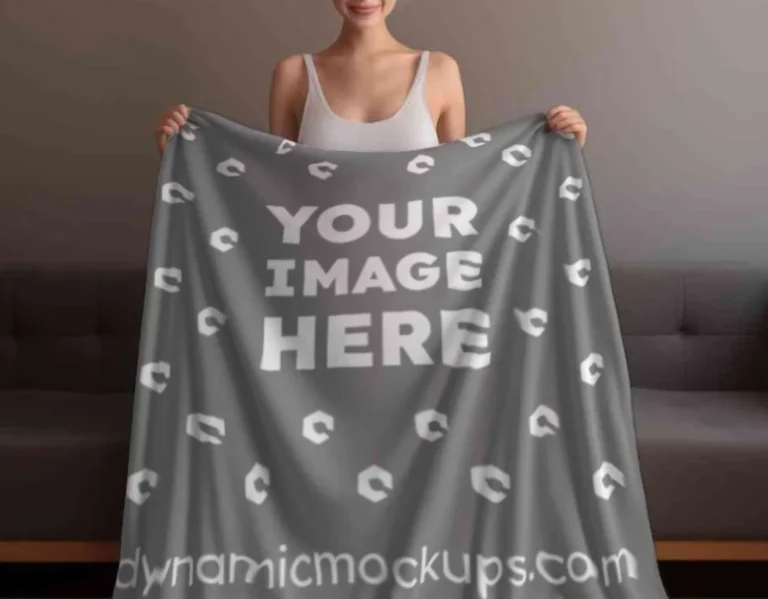Gray Blanket Mockup Template