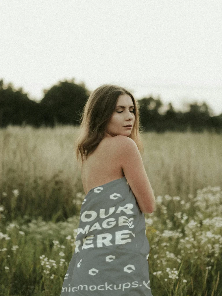 Gray Blanket Mockup Template