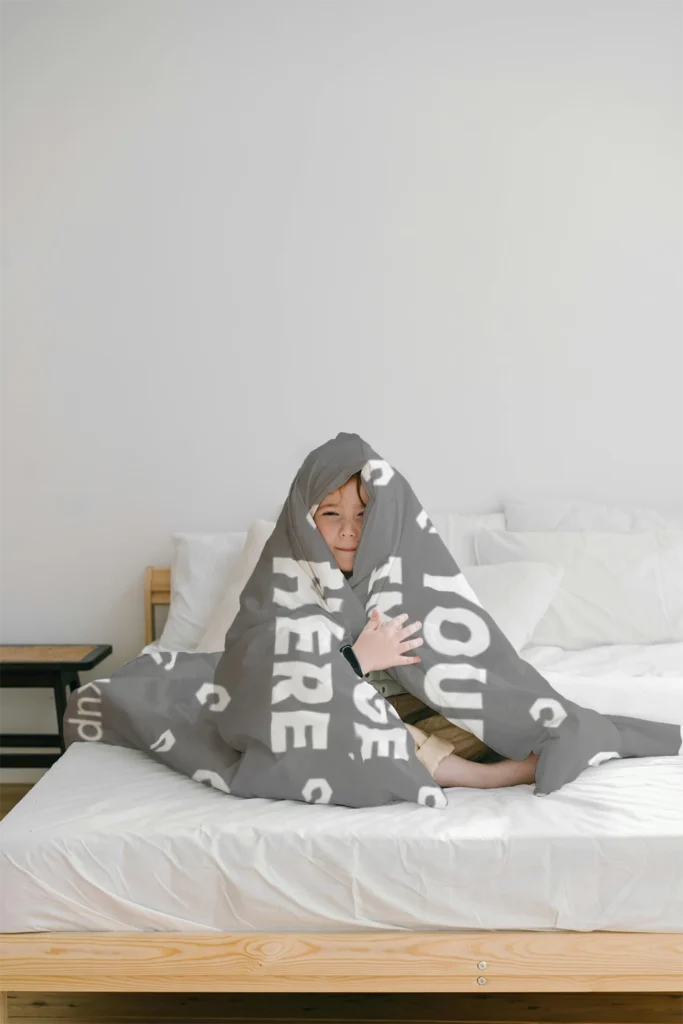 Gray Blanket Mockup Template