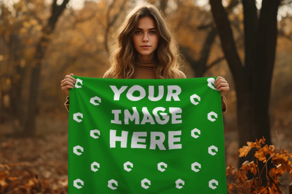 Green Blanket Mockup Template