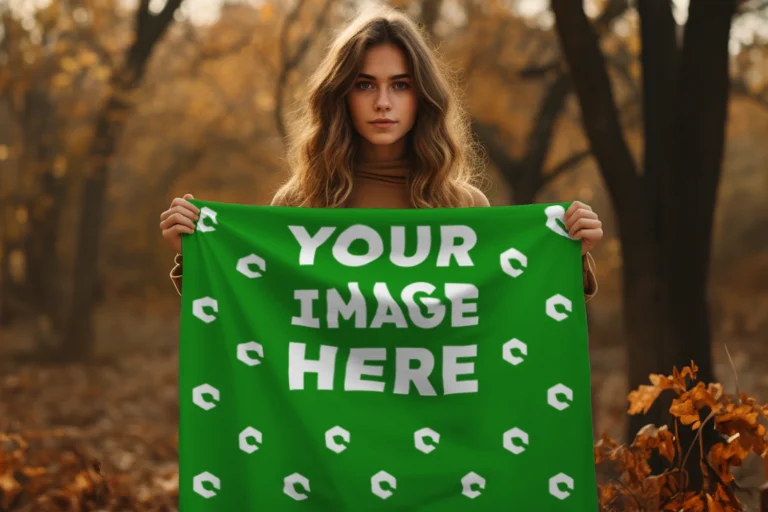 Green Blanket Mockup Template