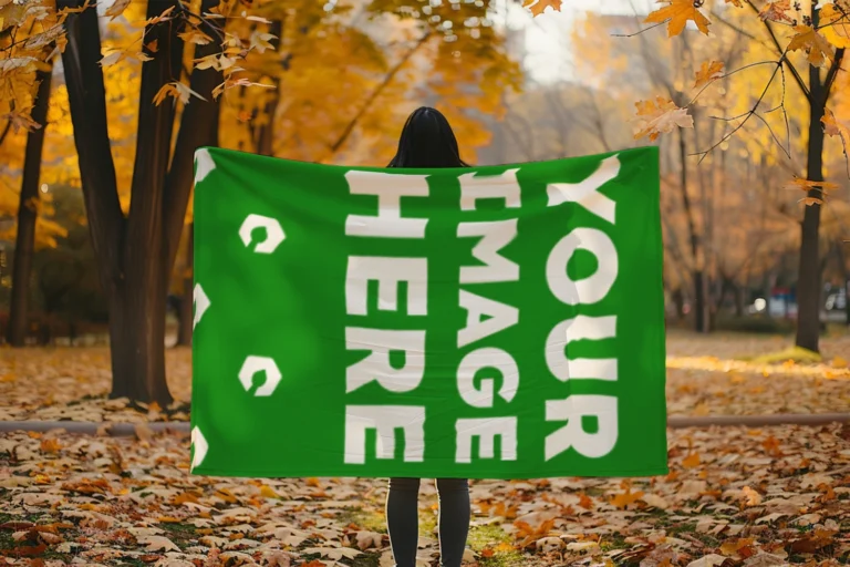 Green Blanket Mockup Template