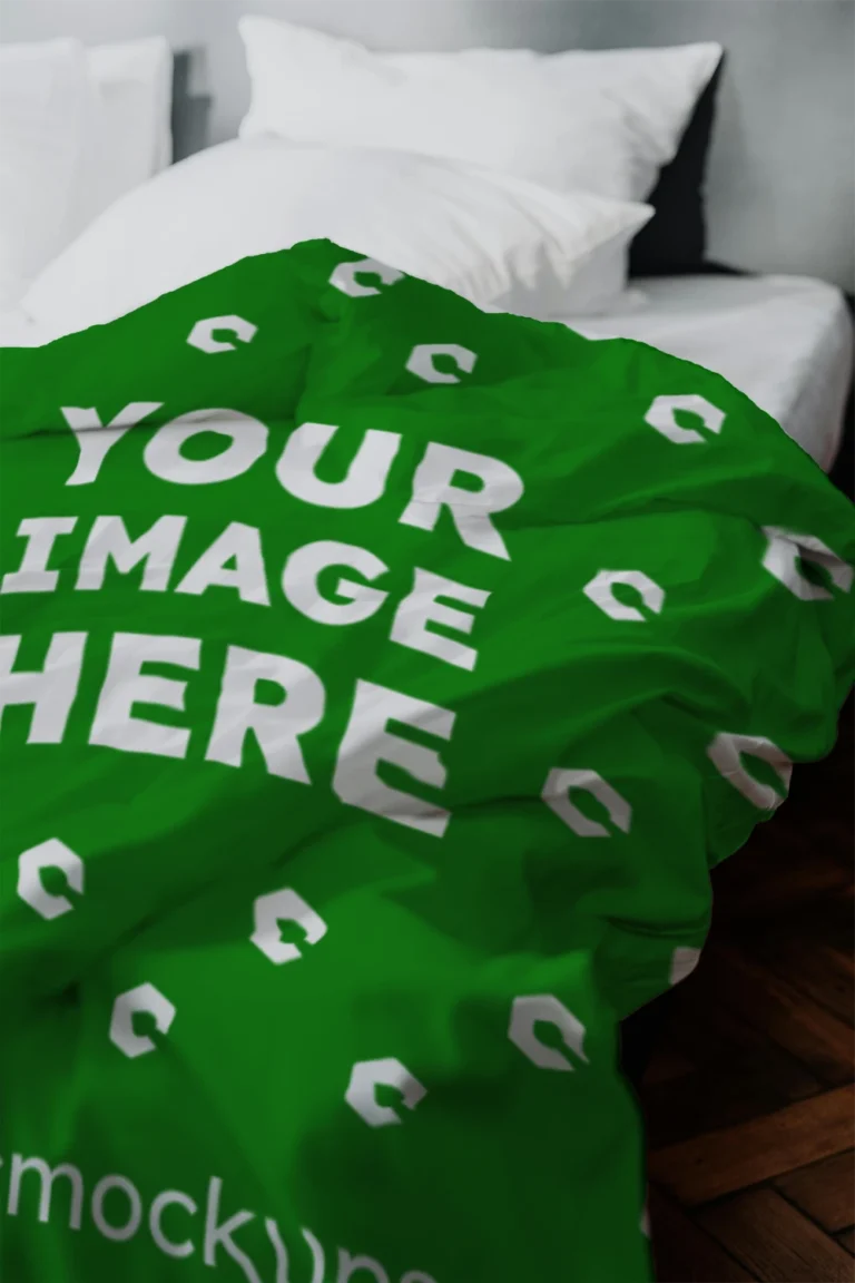 Green Blanket Mockup Template