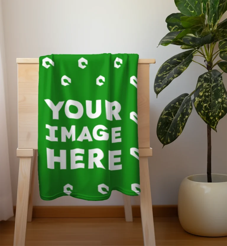Green Blanket Mockup Template