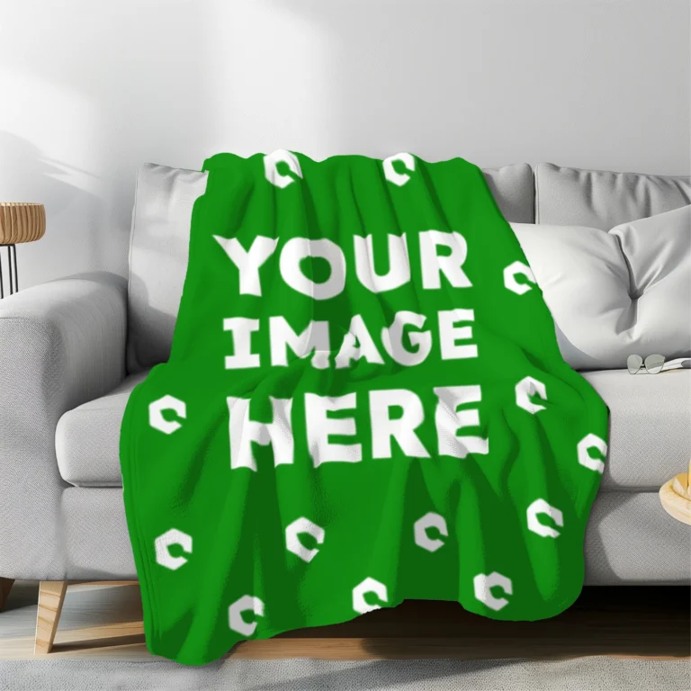 Green Blanket Mockup Template