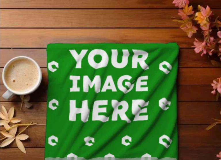 Green Blanket Mockup Template