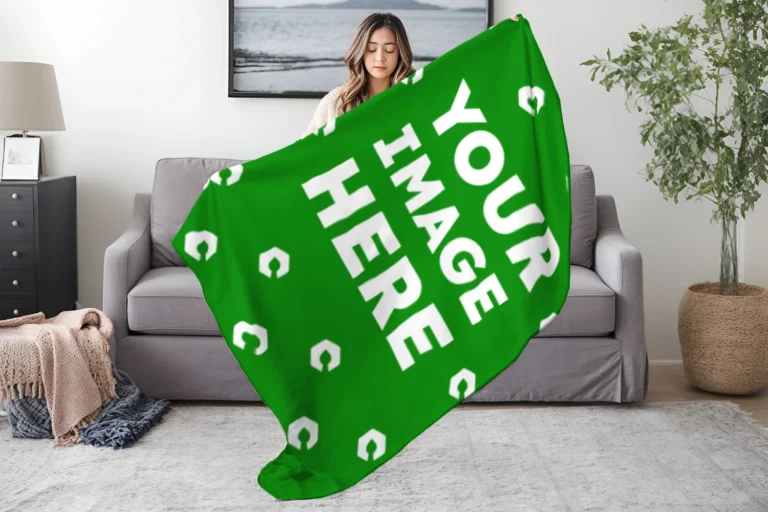 Green Blanket Mockup Template